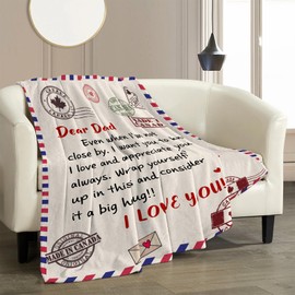 Fathers Day Blanket Gift, Gifts for Dad from Daughter Son, Father Blanket 50 X 60 Inch, Dad Gift for Birthday, Christmas, Fathers Day