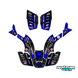 Kalair GFX Graphics Kit for Honda TRX 300EX MAIER Plastics (1993-2006) Revolt Series Blue 16 Mil - ATV UTV Custom Racing Graphics Stickers Decals Kit, no-plastics