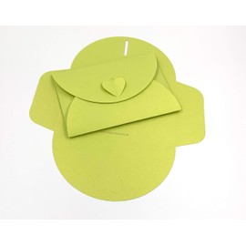 20 Green Heart Envelopes Made of Glittery Pearl Cardboard, Light Green, C6 = 162 x 114 mm, e.g. for Invitations to Wedding, Engagement, as Love Letters (Green)