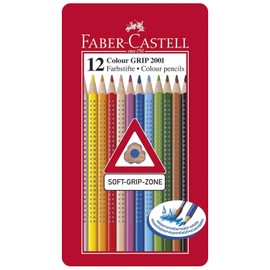 FABER-CASTELL Triangular Colouring Pencils Colour Grip Pack of 12 - Box of 12