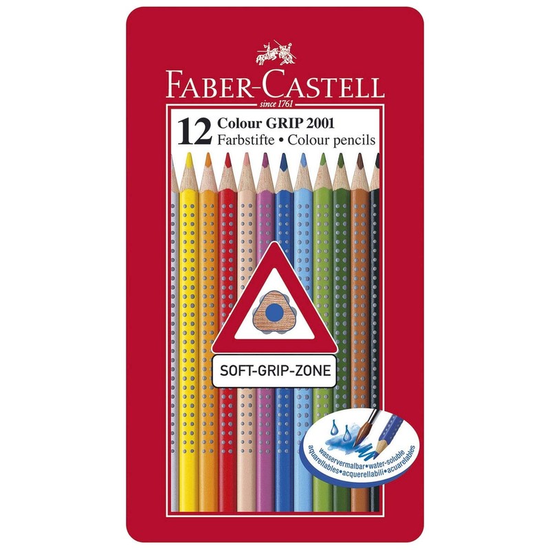 FABER-CASTELL Triangular Colouring Pencils Colour Grip Pack of 12 -