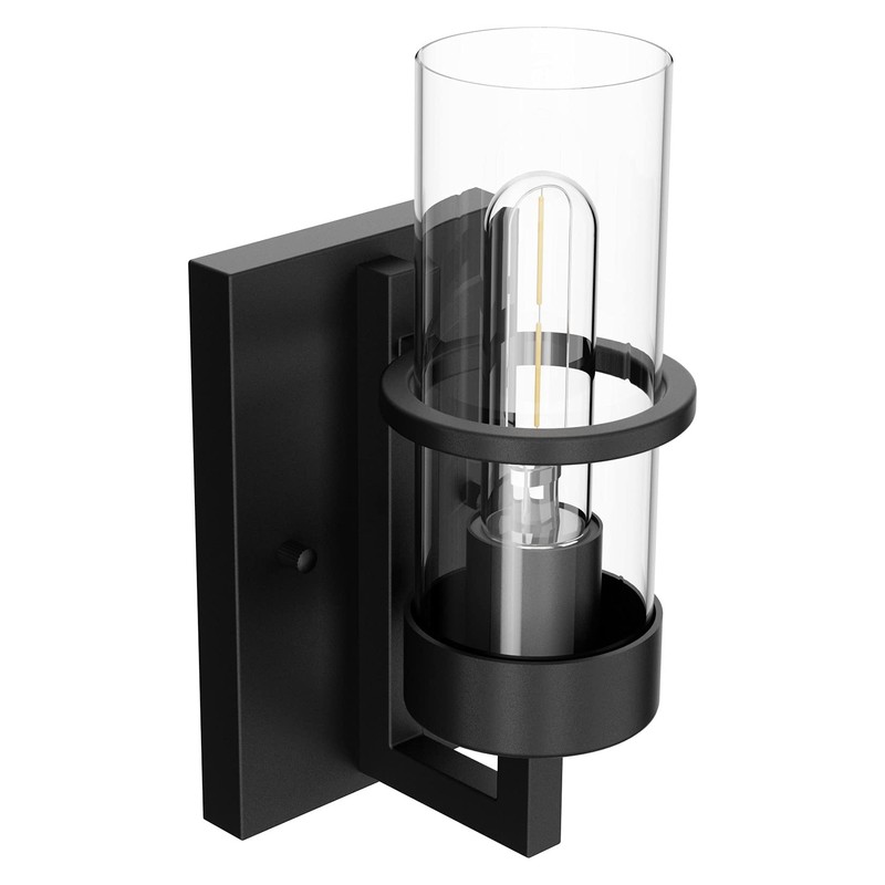 Tipace Black Wall Light Fixtures,Industrial Wall Sconces Clear Glass Wall