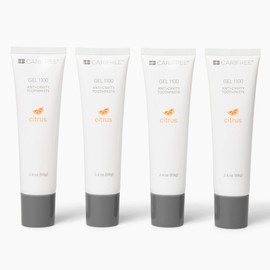 CariFree Gel 1100 (Citrus) Anti-Cavity Fluoride Toothpaste with Nano Hydroxyapatite, Cavity Prevention and Enamel Protection, Dentist Recommended for Kids and Adults, 2.40 oz. (Pack of 4)