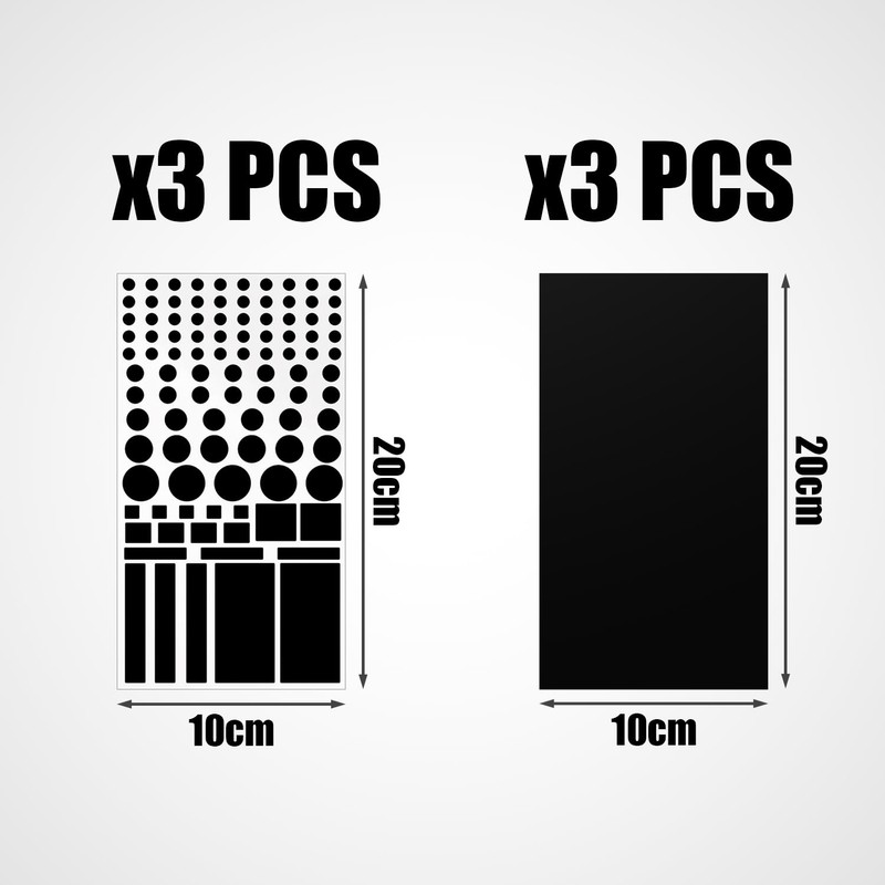 Pack of 6 Black Blackout Stickers, LED Light Blocker Stickers,