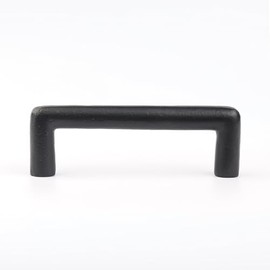 Woodbury Lane Heavy-Duty Cast Iron Cabinet Pull – 3-3/4” CTC | Matte Black Rustic Drawer Handle with Screws | Vintage Barn Door, Dresser, Wardrobe & Furniture Hardware (Pack of 5)