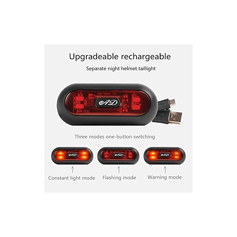 Luz nocturna para casco de motocicleta, luz trasera universal LED