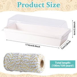 IJRPLM 50 Pack Charcuterie Boxes with Clear Lids, Paper Charcuterie Box, Disposable Sandwich Boxes, Rectangle To Go Food Containers, White Bakery Boxes for Desserts Strawberries Sushi Cookies