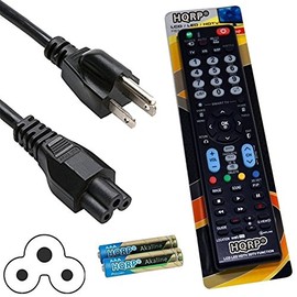 HQRP AC Power Cord and Remote Control Compatible with LG 47LB5900 47LB6300 47LN5200 47LN5200UB 47LN5310 HDTV LCD LED Plasma TV