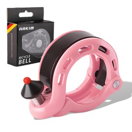 Arkim Bicycle Bell, 100 dB Bicycle Bell, Loud, 22.2-31.8 mm Retro Mini Bell Bell, Aluminium Alloy Bicycle Bell for Mountain Bike, Ebike, Road Bike, Children's Bicycles (Pink)
