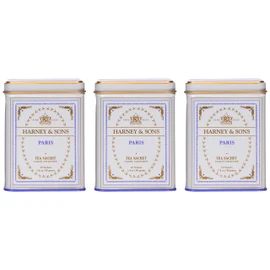 Harney & Sons Paris Black Tea Sachet Collection, All Natural - Classic Tin of 20 Sachets, 1.4 Ounce 20 Count (Pack of 3)