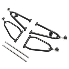 KUAFU Front A Arm Compatible with 2008-2013 Yamaha Raptor 125 250 Adjustable Extended +3" wider and 1" forward Arms Suspension Gloss Black