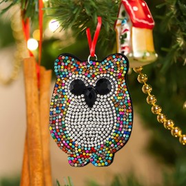 FLYAB Owl Ornaments for Christmas Trees - 2.8'' x 2.4'' Owl Christmas Ornaments Decorations Christmas Car Hanging OrnamentAnimal Ornaments for Women Men Kids Xmas New Year Holiday Party Favors