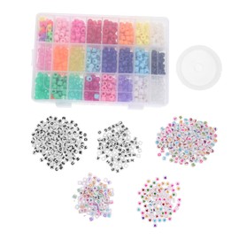 Hohopeti 1 Set Letter Beads DIY Barrel Beads for Bracelet Making Craft Supplies for Necklaces Creative Present Idea for Friends and Family