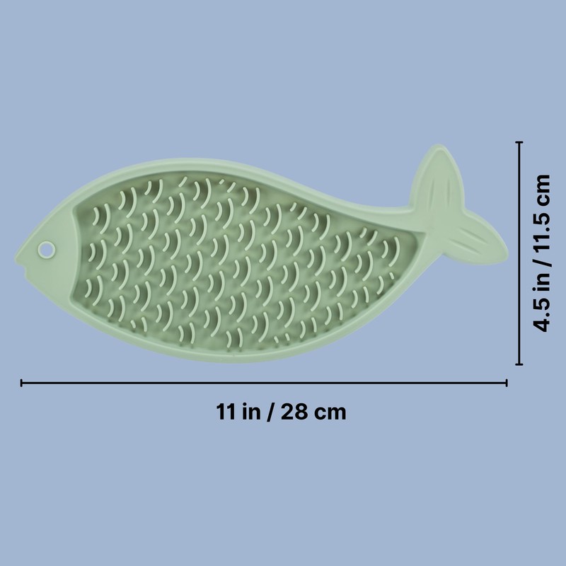 TRIXIE Lick'n Snack Mat for Cats, Fish-Shaped Cat Slow Feeder,