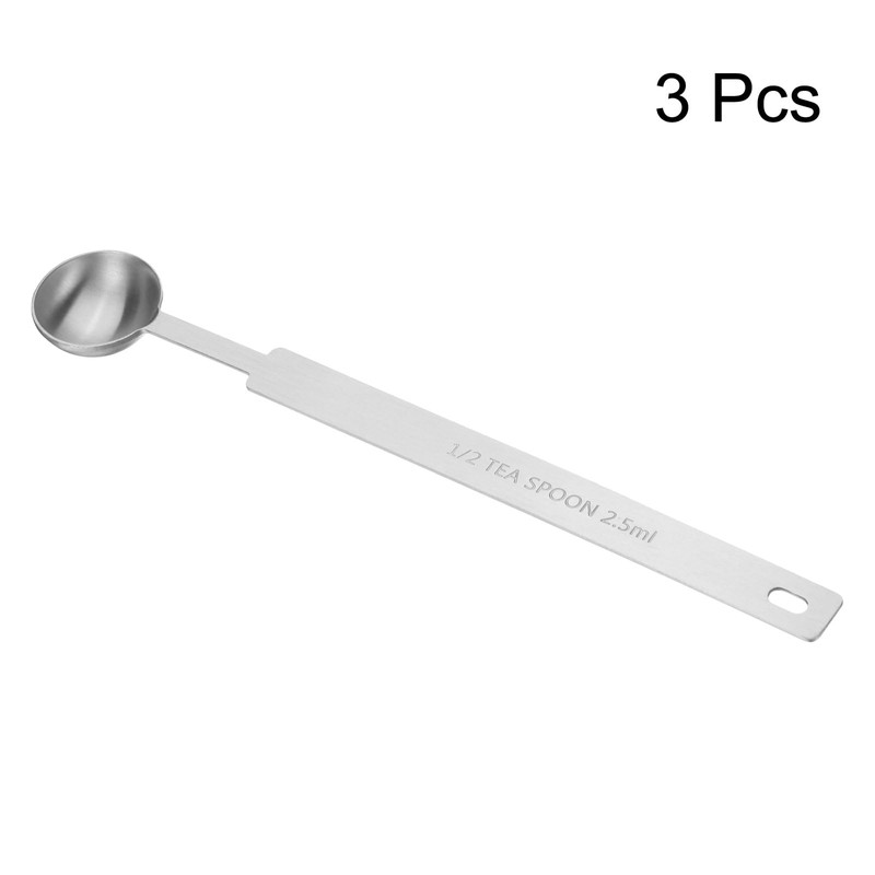 sourcing map 3pcs Single Measuring Spoon 1/2tsp (1/6tbsp, 2.5ml) Teaspoon/Tablespoon