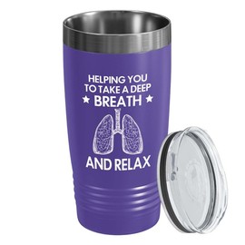 Flairy Land Respiratory Therapist Mint Edition Tumbler 20oz - Take a Breath and Relax - Therapist Gift For Lungs Doctor Graduation Oxygen Therapy Mom Asthma Treatment Dad Doctor