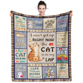 Tearmier Cat Mom Gifts Blanket 130x150cm, Cat Lover Gifts for Women, Gifts for Cat Lovers, Cat Mom Gifts for Women, Funny Cat Themed Gifts, Cat Lady Gifts, Best Cat Mom Gifts