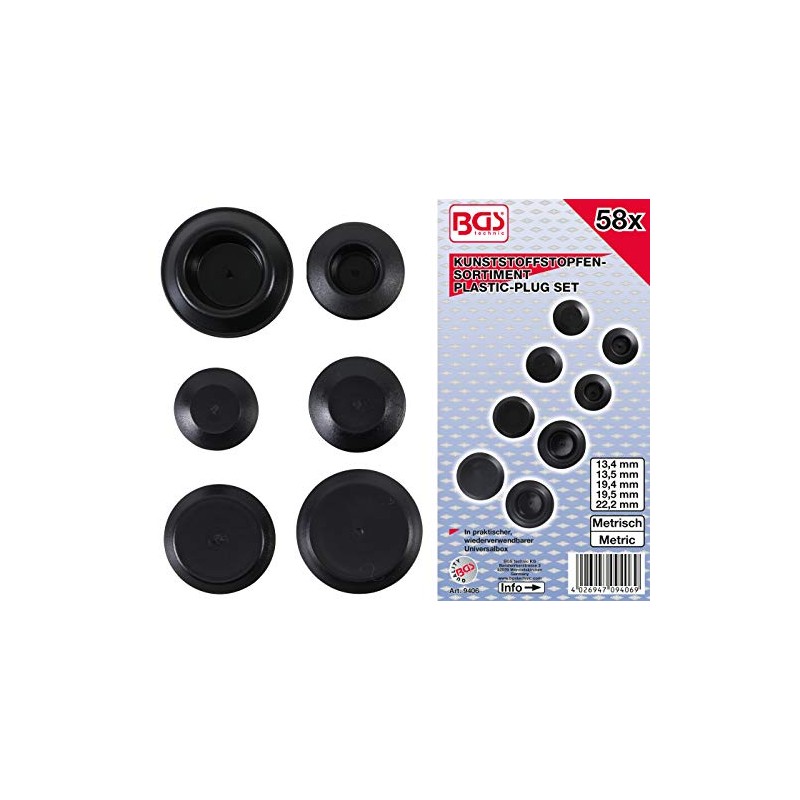 BGS 9406 | Plastic Plug Assortment | 58 pcs.