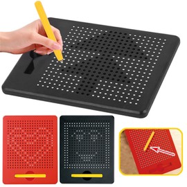 2 Pcs Magnetic Steel Ball Drawing Board with Pen - Magnetic Doodle Board Tablet for Kids Children with Magnetic Balls, Sketch Doodle Pad, Ten Painting Cards, 215x175x12mm, Educational Toy for Children