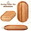 Yaomiao 4 Pcs Acacia Wooden Serving Tray Oval Shaped Rustic