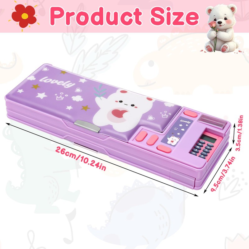 Pop Up Pencil Case, Cartoon Pencil Cases with Compartment Multifunctional