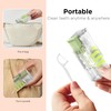Green Toothpicks Sticks with Travel Case, Floss Pick Dispenser refillable,