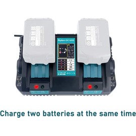 CNBY 2 X BL1850B Battery 18V 5.0Ah with Charger 4.0 Ah DC18RD, Replace for Makita 18V Battery LXT400 BL1860B BL1830B BL1850B BL1830B BL1830 BL1845 DC18RC