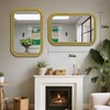 Wall Mount Bathroom Mirror Beaded Framed Baroque Decorative Vanity Mirror
