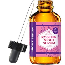 Leven Rose Sérum Facial Nocturno Con Aceite De Rosa Mosqueta, Serum De Aceite De Rosa Mosqueta Natural Orgánico 100% Puro Para Piel Seca 1 Oz