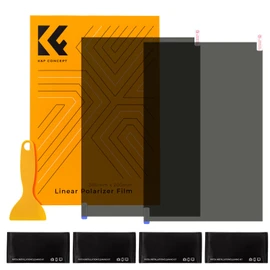 K&F Concept Polarizing Film Sheet, 7.9 x 11.8 inches (200 x 300 mm), Set of 2, Linear Polarizer, High Polarization, Arbitrary Cut, Scraper Included