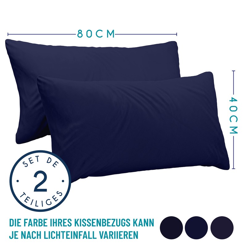 Dreamzie Pillowcases, 40 x 80 cm (Set of 2), 100%