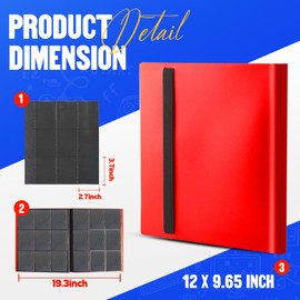 Card Binder 9-Pockets, Trading Card Binder, 20 Pages, 360 Card Capacity Collection Binder, Card Folder for MTG, TCG, Game Cards & Sports Cards（Red）
