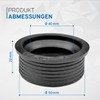 kör4u Siphon Sink Washbasin Seal, 40 x 50 mm, Black,