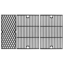 Utheer Cast Iron Cooking Grates for Pit boss Austin XL, Rancher XL, 1100pro Series, Traeger Pro Series 34, Traeger Texas Elite 34, Wood Pellet Smoker Grills Replacement Parts, 3 PCS