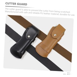 BUGUUYO Outdoor Accessories Set Folding Sleeve Chef Leather Case Cover Camping Leather Cutter Sleeve Kitchen Convenient Cutter Guard Pu