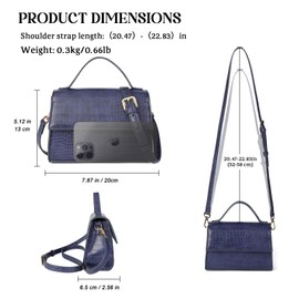 Gladdon Small Leather Crossbody Purse for Women Trendy Ladies Top Handle Shoulder Bags Blue