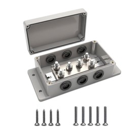 Jamgoer 500A 12V Bus Bar Heavy Duty Power Distribution Block with 6 x 5/16"(M8) Terminal Studs Waterproof Marine Bus Bar for Car Boat RV Solar System