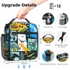 Clastyle Black Dinosaur Insulated Lunch Bag for Kids, Portable Large