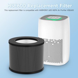 HSE600 Replacement Filters Compatible with HATHASPACE Harmony 600 HEPA Air Purifier, H13 True HEPA, 2 Pack