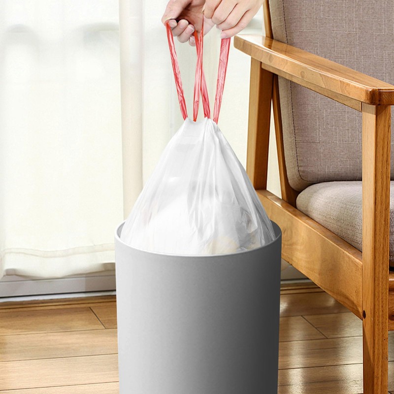 120 Count 4 Gallon Trash Bags Drawstring, JUKFITA Tear-Free Small