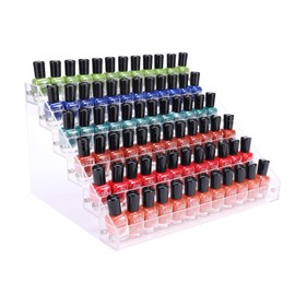 BTremary BTremary Clear Nail Polish Paint Organizer Holder Rack Shelf 6 Tier Acrylic Tattoo Ink Essential Oil Display Stand Holds Up to 48-96 Bottles for Table (Fit 1-2oz Bottles)