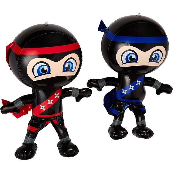 Set of 2 Inflatable 24" NINJAS/PARTY Decorations/INFLATES/Toys/Red/Blue/DECOR
