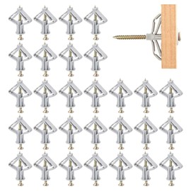 Ronoza Pack of 50 Butterfly Cavity Dowels, Plasterboard Dowels with Screws, Rigypsum Dowels for Plasterboard, Plasterboard Fibreboard, Fixing in Concrete