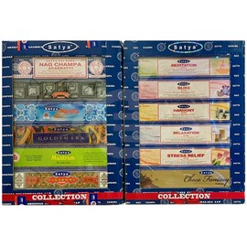 Satya Collection Gift Set for All Occasions and Seasons - Aromatherapy, Spa, Yoga, Weddings, Birthdays, Meditation, Healing, Spirituality, Positivity and Relaxation - 12 Exotics Scents (12X15g)