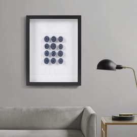 MARTHA STEWART Indigo Shells Wall Décor Natural Sea Urchin, Glass Framed Art for Living Room Entryway Home Accent, Ready to Hang Bedroom Decoration, 15.75" W x 19.69" H x 1.97" D, Blue MT95B-0065