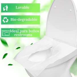 Fundas Desechables para Asiento de Inodoro, 150 Piezas Espesar la Cubierta de Asiento de Inodoro de Papel, Cubierta de Asiento de Inodoro Desechable Úselo para Viajes,Avión,Baño Público