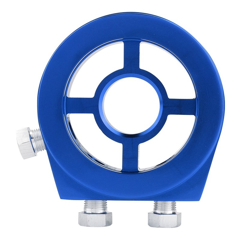 Blue Aluminum Universal Oil Filter Temperature Cooler Gauge Sandwich Plate