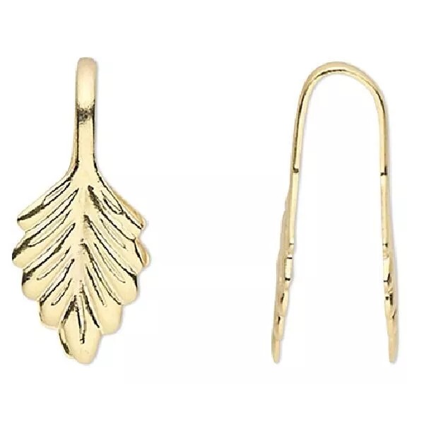 Platinum Bail, Fold-over, 100 Gold Plated Brass Glue on Pendant