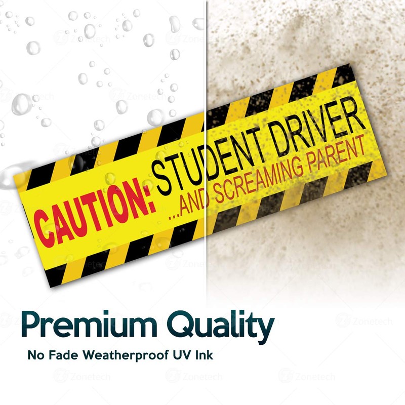 ZONETECh Funny Magnetic Sticker-Caution Student Driver and Screaming Parent 3