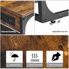 TUTOTAK C Shaped End Table with Charging Station, Side Table